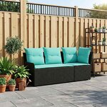 vidaXL Sofa de jardin avec accoudoirs et sofa d'angle 2 Pièce Rotin PE