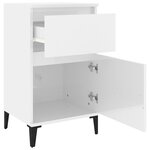 vidaXL Tables de chevet 2 Pièces blanc brillant 40x35x70 cm