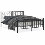 vidaXL Cadre de lit métal sans matelas avec pied de lit noir 150x200cm