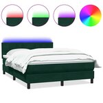vidaXL Sommier à lattes de lit et matelas et LED vert foncé 160x220cm velours