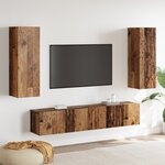 vidaXL Ensemble de meuble TV 4 pièces mural en bois ancien