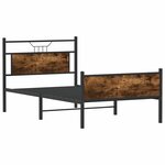 vidaXL Cadre de lit sans matelas chêne fumé 100x190 cm bois ingénierie