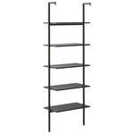 vidaXL Étagère inclinée à 5 niveaux Noir 64x35x185 cm