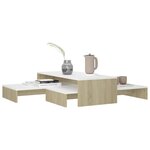 vidaXL Ensemble de tables basses gigognes Blanc chêne 100x100x26 5 cm