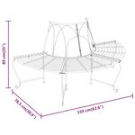 vidaXL Banc demi-circulaire tour d'arbre lot de 2 Ø159 cm Noir Acier