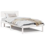 vidaXL Cadre de lit avec tête de lit blanc 75x190 cm Bois de pin massif