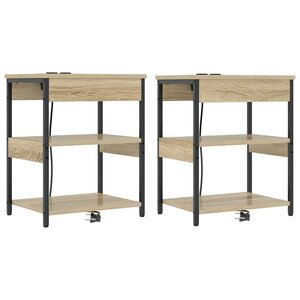 vidaXL Cabinet de chevet 2 Pièces Chêne sonoma Bois d'ingénierie