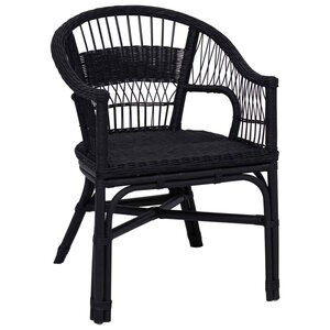 vidaXL Chaise empilable Rotin Noir 60 x 60 x 81 cm