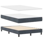 Lit avec sommier et matelas vidaXL Gris foncé Petit double Velours