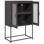 vidaXL Buffet haut noir 68x39x107 cm acier