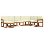 vidaXL Ensemble de canapés d'extérieur 8 Pièces Naturel et Crème