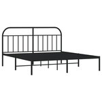 vidaXL Cadre de lit métal avec tête de lit noir 183x213 cm