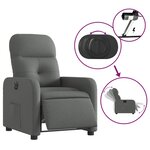 vidaXL Fauteuil inclinable électrique Gris foncé Tissu