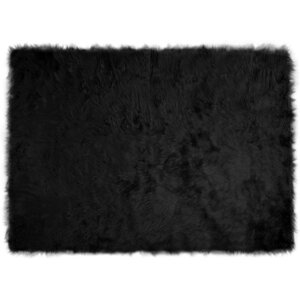 vidaXL Tapis en fausse Tafalla Noir 120 x 170 cm Polyester