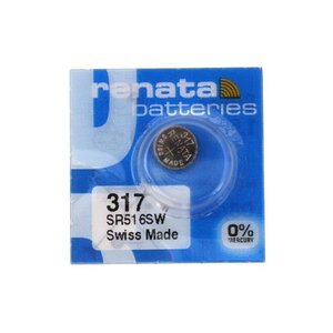 Blister de 1 Pile bouton oxyde argent X317 SR516SW RENATA