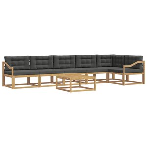 vidaXL Ensemble de canapés d'extérieur 7 pc Blanc et anthracite