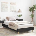 vidaXL Cadre de lit sans matelas noir 75x190 cm bois ingénierie