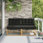 vidaXL Sofa de milieu extérieur Bois d'acacia massif et Textilène