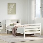 vidaXL Lit bibliothèque sans matelas blanc 90x200cm bois de pin massif