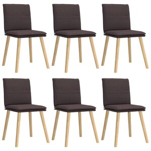 vidaXL Chaises à manger lot de 6 marron foncé tissu