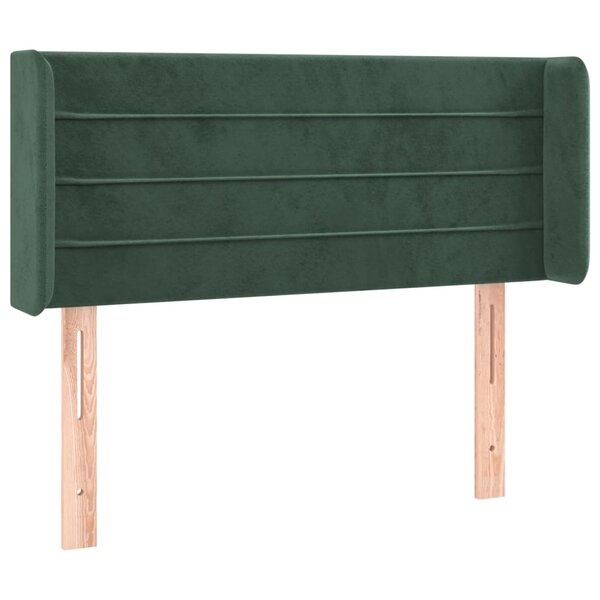 vidaXL Tête de lit avec oreilles Vert foncé 83x16x78/88 cm Velours