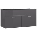 vidaXL Armoire d'évier Gris brillant 90x38 5x46 cm Bois d’ingénierie
