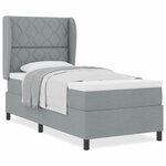vidaXL Lit à ressorts avec matelas Gris clair 90 x 190 cm tissu