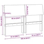 vidaXL Tête de lit capitonnée Gris foncé 120 cm Pin massif