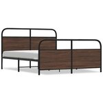 vidaXL Cadre de lit en métal sans matelas chêne marron 160x200 cm