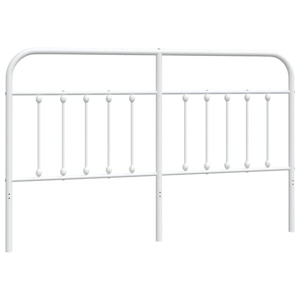 vidaXL Tête de lit métal blanc 160 cm