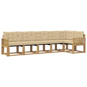 vidaXL Ensemble de canapés d'extérieur 6 pc Blanc et Beige