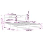 vidaXL Cadre de lit en métal sans matelas chêne fumé 193x203 cm