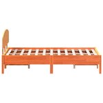 vidaXL Cadre de lit sans matelas cire marron 135x190cm bois pin massif