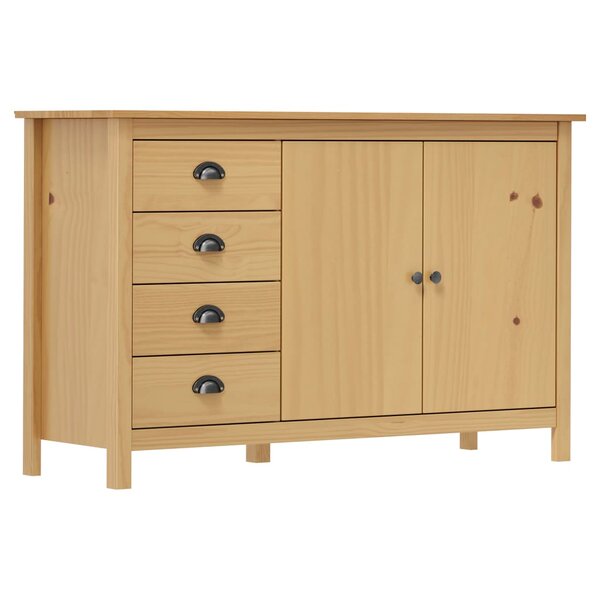 vidaXL Buffet Hill Marron miel 130x40x80 cm Bois de pin solide