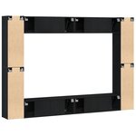 vidaXL Ensemble de meubles TV 8 pièces mural chêne noir en bois d'ingénierie