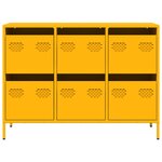 vidaXL Buffet jaune moutarde 101 5x39x73 5 cm acier laminé à froid