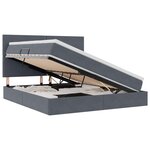 vidaXL Lit avec rangement et LED Gris foncé 160 x 200 cm Velours