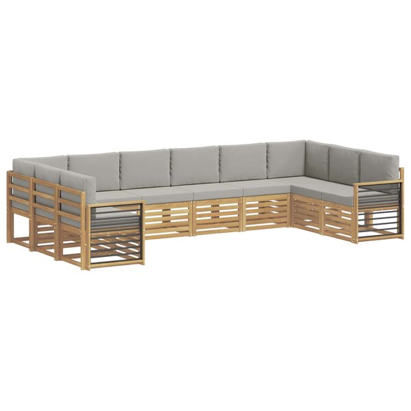 vidaXL Ensemble de canapé d'angle 10 Pièces Blanc et gris clair