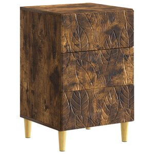 vidaXL Table de chevet Chêne fumé 43 x 39 5 x 66 5 cm