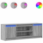 vidaXL Meuble TV avec LED sonoma gris 139 5x34x50 cm bois d'ingénierie