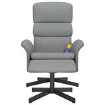 vidaXL Fauteuil inclinable de massage et repose-pied gris clair tissu