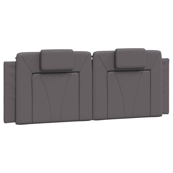 vidaXL Coussin de tête de lit Viana gris 140 cm similicuir