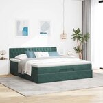 vidaXL Cadre de lit ottoman avec matelas vert foncé 200x200 cm velours