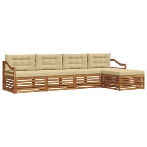 vidaXL Ensemble de canapés d'extérieur 5 Pièces Naturel et Beige
