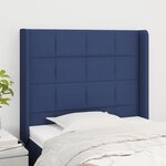 vidaXL Tête de lit avec oreilles Bleu 83x16x118/128 cm Tissu