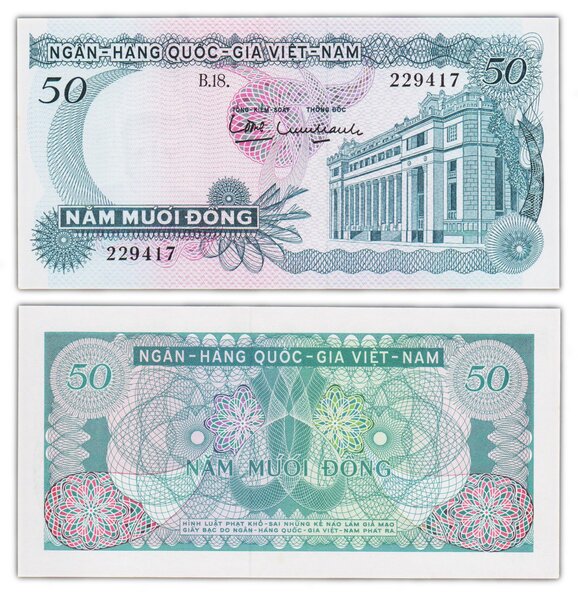 Billet de collection 50 dong 1969 sud vietnam - neuf - p25