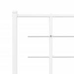 vidaXL Cadre de lit métal sans matelas et pied de lit blanc 100x200 cm