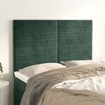 vidaXL Têtes de lit 4 Pièces Vert foncé 72x5x78/88 cm Velours