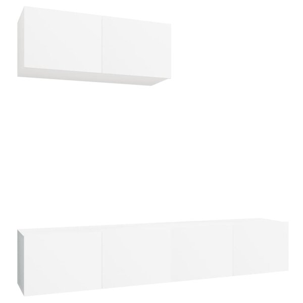 vidaXL Ensemble de meubles TV 3 Pièces Blanc Bois d'ingénierie
