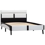 vidaXL Cadre de lit avec LED sans matelas blanc et noir 90x200 cm